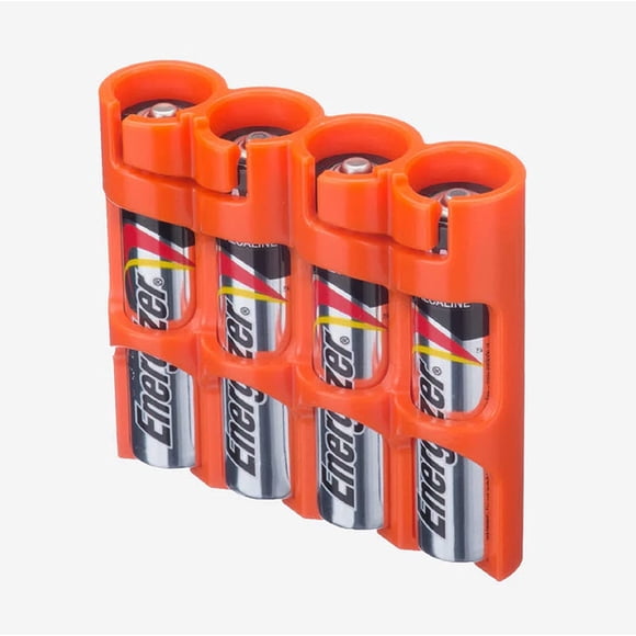 Storacell by Powerpax Slimline AAA y Storage Container - Holds 4 ies, Orange