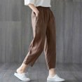 thumbnail image 5 of Pantalones de verano 2023 para mujer, pantalones harén de algodón, pantalones holgados informales de cintura alta, ropa de mujer de gran tamaño, moda de color sólido, 5 of 5