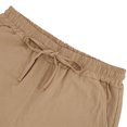 thumbnail image 6 of Men's Shorts Cargo Big And Tall Fashion Summer Linen Solid Color Elastic Waist Drawstring Pocket Shorts, 6 of 6