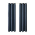 thumbnail image 3 of (2 pack) Eclipse Corte Solid Blackout Curtains, Set of 2, 84 Inch Long Blackout Curtains, 37" W x 84" L, Indigo, 3 of 11