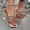 Rose Gold, variant on Women Flat Slide Sandals, PU Open Toe No Slip Fashion Summer Shoes Red Size 9.5