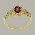 thumbnail image 3 of LBG British Made 18k Yellow Gold Natural Pink Tourmaline & Cultured Pearl Womens Statement Ring - 33 size options - Size 9.25, 3 of 8