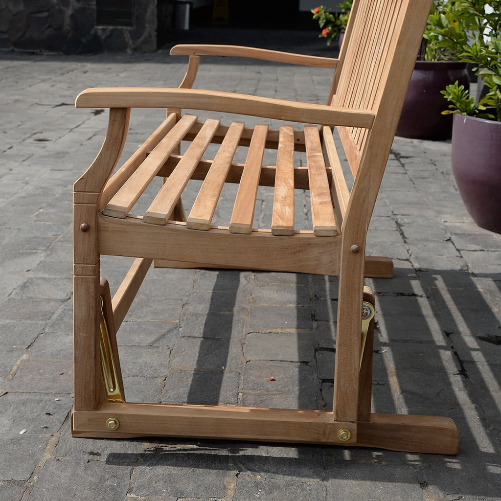 Willem Solid Teak Wood 4 Feet Glider Bench Walmart Com Walmart Com