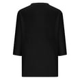 thumbnail image 5 of Ruyang 3/4 Length Sleeve Womens Tops Summer V Neck Blouses Trendy Stripe Gradient Shirts Dressy Casual Loose Tees Cotton Spandex Tee Women, 5 of 5