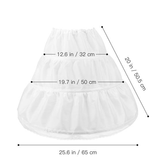YOSADIER White Girls Petticoat Underskirt Hoop Skirt for Dress Volume Enhancement, 2.5 Length, Soft and Comfortable Fabric