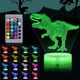 thumbnail image 1 of Juguetes de dinosaurio, luz nocturna 3D de dinosaurio con control remoto y botón inteligente, 7 colores + 16 colores cambiantes, luz nocturna 3D regulable de T-Rex, regalos de cumpleaños para niños, 1 of 5