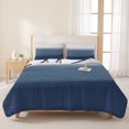 thumbnail image 3 of Queen Quilt Set 90''x96'', Navy Blue Ombre Lightweight Summer Bedspread Coverlet Set with 2 Pillow Shams, Modern Abstract Art Texture Breathable All Season Quilt Bedding for Bedroom/Guest Room, 3 of 9