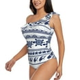 thumbnail image 2 of Haiem Sea Underwater Turtles Women's One Piece Swimsuits Tummy Control One Shoulder Bathing Suits Ruffle Swimwear-Medium, 2 of 8