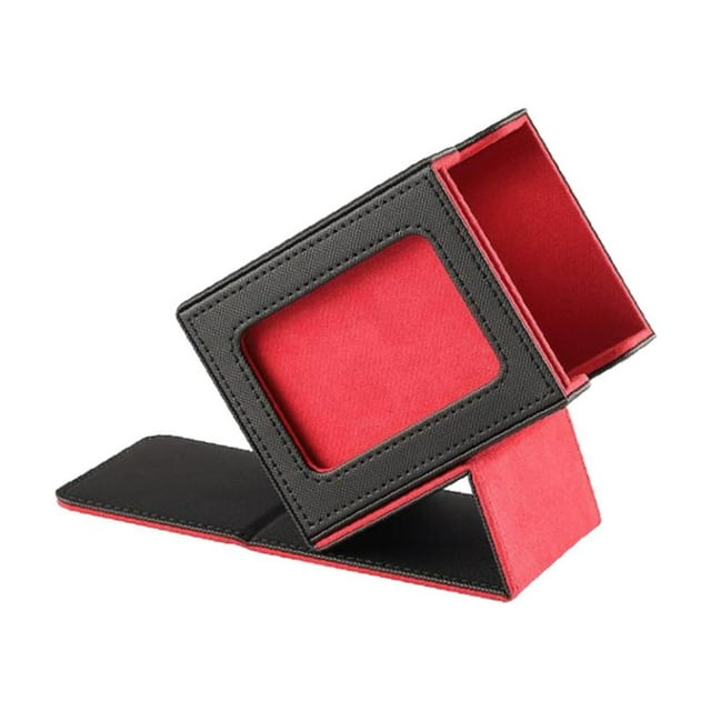 Caja de baraja de cartas coleccionables, caja de baraja con cierre magnético, funda protectora para tarjetas rojo