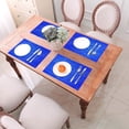 thumbnail image 6 of YFYANG Washable Heat-Resistant Placemats, 70% PVC/30% Polyester, Blue Line Love Kitchen Table Mat, 12" x 18" 6 Piece, 6 of 6