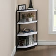 thumbnail image 2 of VECELO Set of 2 Corner Shelf, 4-Tier Corner Bookshelf Small Bookcase Display Rack Plant Stand, White, 2 of 7