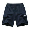 thumbnail image 5 of Men's Cargo Shorts Lightweight Stretch Athletic Summer Casual Knee Length Workout Gym Jogger Drawstring Waist Outdoor Hiking Shorts with Multiple Pockets Pants for Men 2025 Summer Casual Loose Fit, 5 of 5