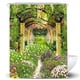thumbnail image 1 of Floral Butterfly Shower Curtain with Hooks 180x180cm Waterproof Bathroom Bathtub Mildew Proof Polyester Fabric Bathroom Shower Curtain Garden Green Landscape Floral Butterfly Curtain, 1 of 5