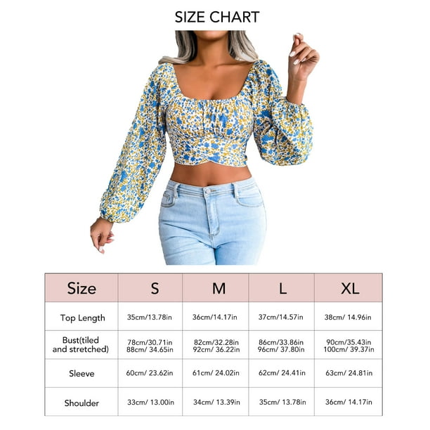 Back Tie Up Crop Top, Ruffles Breathable Elegant Puff Long Sleeve Top  Bowknot Polyester Adjustable Square Neck For Shopping White XL