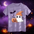 thumbnail image 5 of Halloween Shirts for Boys Girls Crew Neck Halloween T-Shirts Short Sleeve Halloween Tops Cute Ghost Print Halloween Graphic Tees, 5 of 5