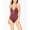 Dark Red, variant on Bar lll Women’s Strappy Plunging One-Piece Swimsuit, Dark Red, Small