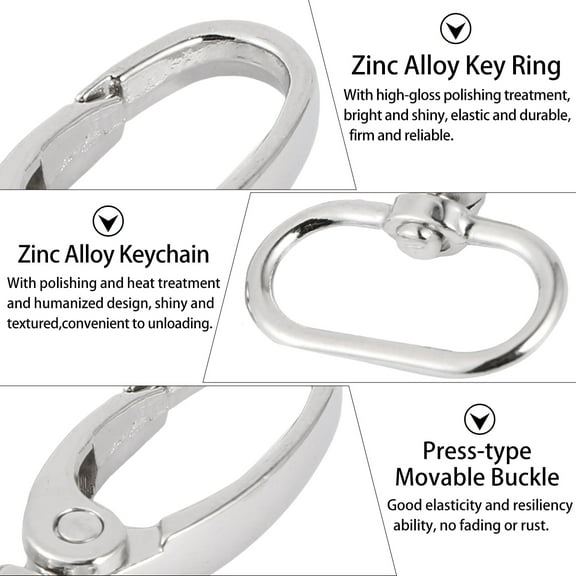 GOOHOCHY  Silver Finish Buckle Lock Swivel Hooks for Bags Purse Hardware