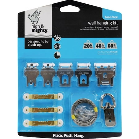 13-Pc. No-Tools Picture Hanging Kit, Holds 20-60-Lbs.