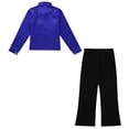 thumbnail image 4 of Alvivi Kids Boys Disco Choir Latin Jazz Dance Outfit Sparkle Shirt Blouse Tops with Flared Pants Set Blue 10, 4 of 5