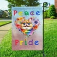 thumbnail image 3 of Peace Love Pride Persian with Rainbow Sunglasses LGBT LGBTQ+ Garden Flag 12x18in Double Sided Cat Lover Kitten Owner Gifts Outdoor Decor - 01004, 3 of 5