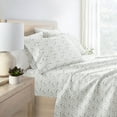 thumbnail image 4 of Noble Linens 4 Piece Pattern Microfiber Bed Sheets Set, Tossed Foliage Eucalyptus, Twin, 4 of 8