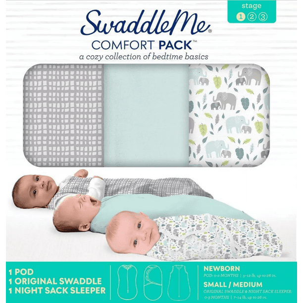 SwaddleMe Comfort Pack ? Size Small, 03 Months, 3Pack (Baby Elephant