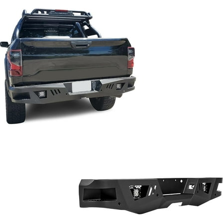 Black Horse Armour Heavy Duty Rear Bumper Includes 1 set of 4in cube lights Matte Black Compatible with 2016-2024 Nissan Titan XD-ARB-NITI-KIT