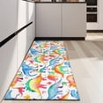 thumbnail image 4 of White Cartoon Watercolor Dinosaurs Pattern Kitchen Rug Mat,Kitchen Runner Rugs Non Skid Washable,Decorative Kitchen Floor Mats for Kitchen,Sink,Laundry,17"X47", 4 of 5