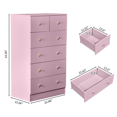 thumbnail image 4 of GZXS Dresser for Bedroom with 6 Drawers, Tall Chest of Drawers for Living Room, Hallway, Entryway, Easy Assembly, Pink, 4 of 10