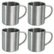 thumbnail image 1 of 4Pcs Tazas de Café de Metal, Tazas de Té de Café de Metal de Doble Pared de 10 Onzas con Mangos para Bebidas Frías o Calientes (Plata), 1 of 7