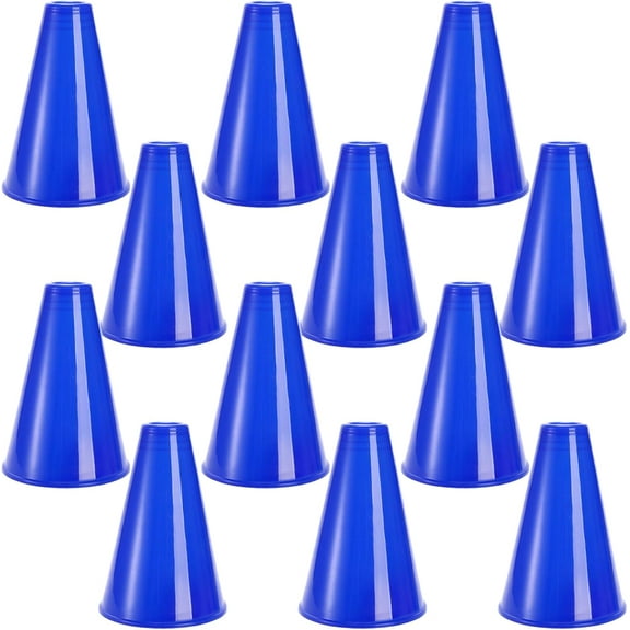 12 Pack Cheer Megaphone, Plastic Blue Megaphone Party Accessory for Sports Cheers, Sports Match Game, Director Prop, Party Favors, Party Noisemaker, School Outdoor Activities Cheerleading