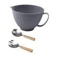 thumbnail image 2 of Lipstore Mixing Bowl Baking Accessory Long Handle Serving Bowl for Soup Baking Snacks gray with fork, 2 of 8