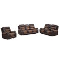 thumbnail image 3 of Pemberly Row Leather Modern Living Room Manual Reclining Sofa Set in Brown, 3 of 8
