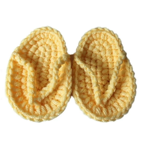 Otqutp Baby Girls Boys Handmade Crochet Flip Flops Sandals Toddler Girls Soft Flat Indoor Wide Shoes Lightweight Knit Soft Shoes