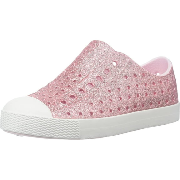 Native Kids Shoes Jefferson Bling Glitter (Little Kid) Milk Pink Bling/Shell White