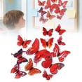 thumbnail image 7 of 12 Pcs Butterfly Wall Decor,3D Butterflies Stickers,Double Layer Butterfly Decorations,Reusable Butterfly Wall Decals,Butterflies Sticker with Magnets for Home Bedroom,Room Decoration,Red, 7 of 7