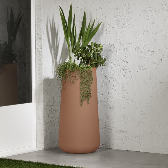 Grand pot de fleurs extérieur, fini Terra Cotta, collection Dalya de Meubles South Shore