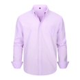thumbnail image 4 of RUTAYY Men's Shirts Long Sleeve Solid Color Casual Everyday Comfortable Button Down with Button Tops Classic Holiday Blouse, 4 of 4