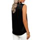 thumbnail image 4 of TaTaai Women's Sleeveless Satin Blouse Lapel Collar Business Casual Top Lightweight Sheen Fabric Office Formal Shirt Gift, 4 of 7