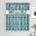 thumbnail image 2 of Kitchen Curtains 36 Inch Short - 3 Panel Set, Mermaid Ocean Underwater Coral Design, Rod Pocket Window Curtain, 100% Polyester, Easy Wash for Farmhouse, Nautical Kitchen, Bathroom, 2 of 4