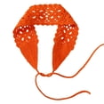 thumbnail image 2 of WZXFASHION Head Wraps for Women Crochet Knit Soft Slouchy Style Hair Bandanas with Ties for Vacation Photograph Outdoors Orange, 2 of 4