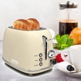 thumbnail image 3 of Toaster 2 slice, KitchMix Retro Stainless Steel Toaster with 6 Settings, 1.5 In Extra Wide Slots, Bagel/Defrost/Cancel Function, Removable Crumb Tray, 3 of 9