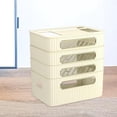 thumbnail image 6 of Router Storage Box Cord Arrangement Box Router Organizer Large Capacity Space Saving Wire Cable Storage Case for Bedroom Office Home Decor , Beige 4 Tier, 6 of 9