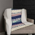 thumbnail image 2 of Amrita Sen Tapestry Reverse Wool Sherpa Blanket 30x40 Indoor Outdoor Beige Blue, 2 of 5