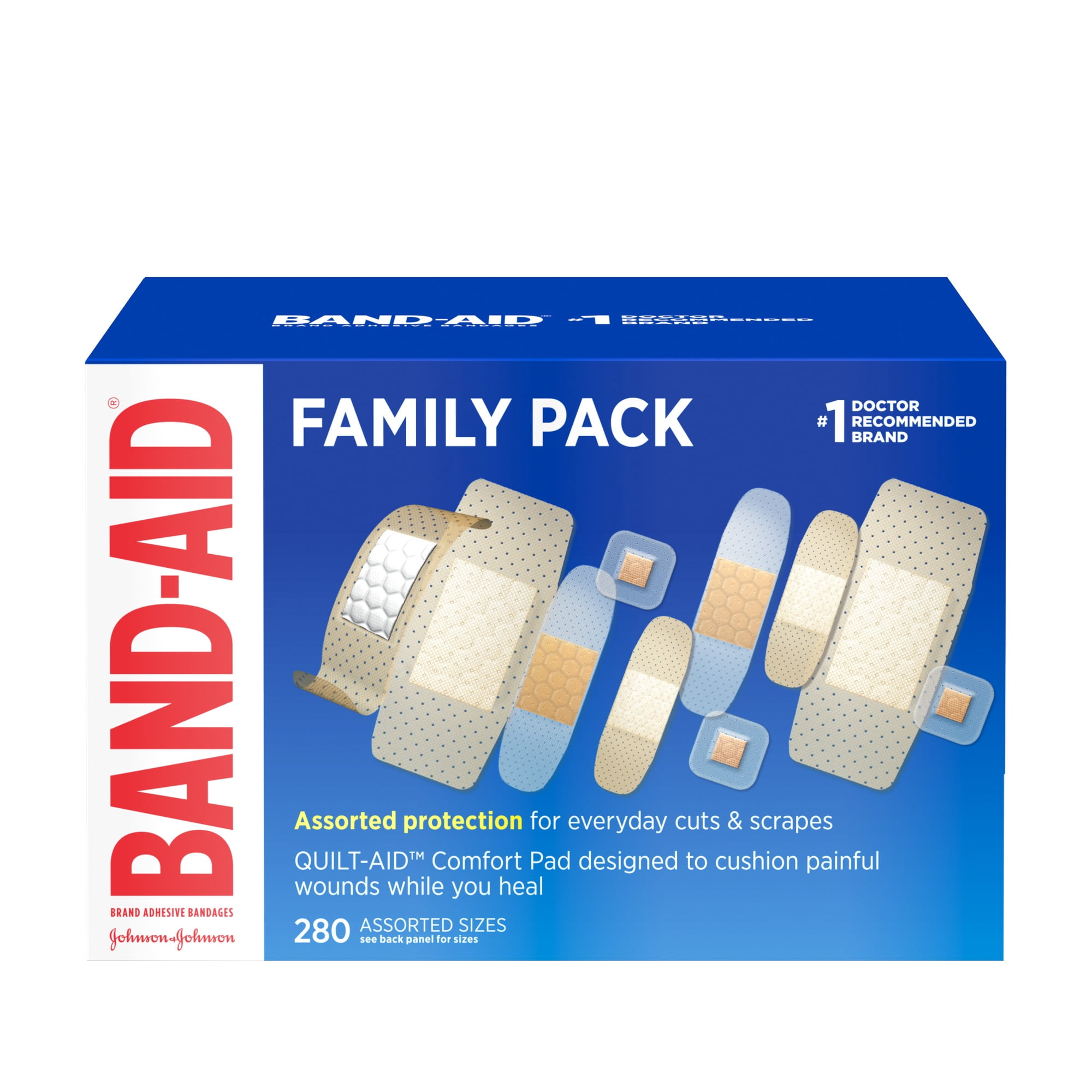 Band-Aid Brand Variety Pack Adhesive Bandages, Assorted Sizes, 280 Count