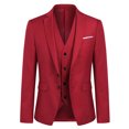 thumbnail image 2 of Cloudstyle Mens Slim Fit 3 Piece Suit Classic Business Wedding Suits Tuxedo Blazer Waistcoat Trousers, 2 of 7
