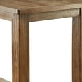 thumbnail image 3 of Wooden Top Bar Height Table with Thick Block Legs Brown, 3 of 5
