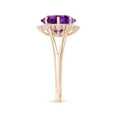thumbnail image 3 of ANGARA Natural Snowflake-Cut 4.5 ct Amethyst Halo Split Shank Ring in 14K Rose Gold for Women (Size-10mm) | February Birthstone, Birthday, Anniversary, Jewelry Gift for Women | Natural Amethyst Ring, 3 of 8