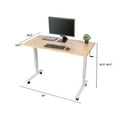 thumbnail image 3 of Stand Up Desk Store Crank Adjustable Height 60"W Rolling Solid Wood Top Standing Desk (White Frame/ Natural Birch Top, 60" Wide), 3 of 4