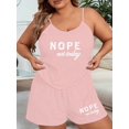 thumbnail image 5 of Gynyvoja Women Plus Size " Not Today" Spaghetti Strap Top and Shorts Loungewear Set Casual Sleepwear Pink 5XL, 5 of 9